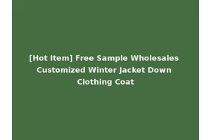 [Hot Item] Free Sample Wholesales Customized Winter Jacket Down Clothing Coat