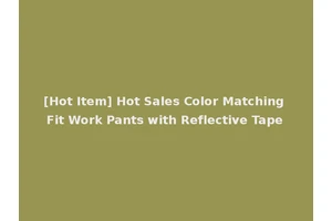 [Hot Item] Hot Sales Color Matching Fit Work Pants with Reflective Tape