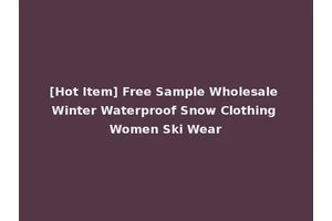 [Hot Item] Free Sample Wholesale Winter Waterproof Snow Clothing Women Ski Wear