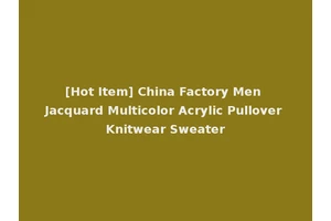 [Hot Item] China Factory Men Jacquard Multicolor Acrylic Pullover Knitwear Sweater