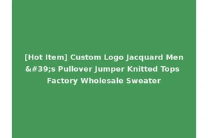 [Hot Item] Custom Logo Jacquard Men's Pullover Jumper Knitted Tops Factory Wholesale Sweater