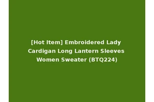 [Hot Item] Embroidered Lady Cardigan Long Lantern Sleeves Women Sweater (BTQ224)