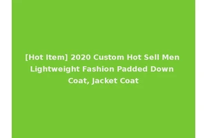 [Hot Item] 2020 Custom Hot Sell Men Lightweight Fashion Padded Down Coat, Jacket Coat