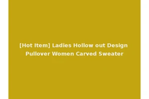 [Hot Item] Ladies Hollow out Design Pullover Women Carved Sweater