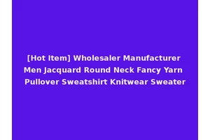 [Hot Item] Wholesaler Manufacturer Men Jacquard Round Neck Fancy Yarn Pullover Sweatshirt Knitwear Sweater