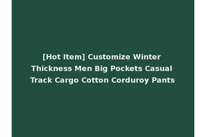 [Hot Item] Customize Winter Thickness Men Big Pockets Casual Track Cargo Cotton Corduroy Pants
