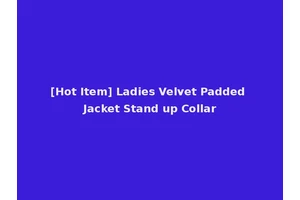 [Hot Item] Ladies Velvet Padded Jacket Stand up Collar