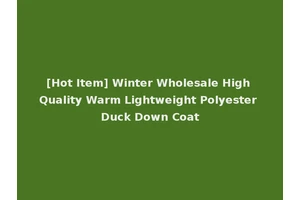 [Hot Item] Winter Wholesale High Quality Warm Lightweight Polyester Duck Down Coat