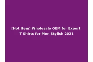 [Hot Item] Wholesale OEM for Export T Shirts for Men Stylish 2021