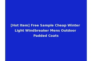 [Hot Item] Free Sample Cheap Winter Light Windbreaker Mens Outdoor Padded Coats