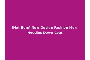 [Hot Item] New Design Fashion Men Hoodies Down Coat