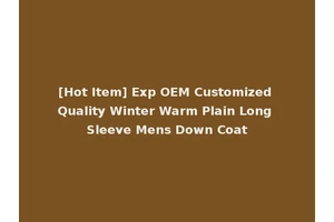 [Hot Item] Exp OEM Customized Quality Winter Warm Plain Long Sleeve Mens Down Coat