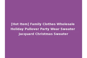 [Hot Item] Family Clothes Wholesale Holiday Pullover Party Wear Sweater Jacquard Christmas Sweater