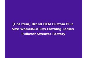 [Hot Item] Brand OEM Custom Plus Size Women's Clothing Ladies Pullover Sweater Factory