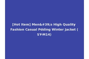 [Hot Item] Men's High Quality Fashion Casual Pdding Winter Jacket (SY-M14)