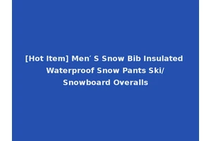[Hot Item] Men′ S Snow Bib Insulated Waterproof Snow Pants Ski/Snowboard Overalls