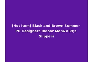 [Hot Item] Black and Brown Summer PU Designers Indoor Men's Slippers