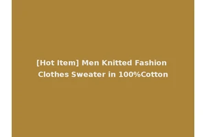 [Hot Item] Men Knitted Fashion Clothes Sweater in 100%Cotton