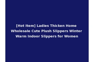 [Hot Item] Ladies Thicken Home Wholesale Cute Plush Slippers Winter Warm Indoor Slippers for Women