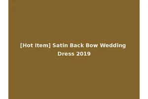 [Hot Item] Satin Back Bow Wedding Dress 2019