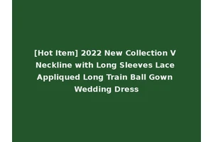 [Hot Item] 2022 New Collection V Neckline with Long Sleeves Lace Appliqued Long Train Ball Gown Wedding Dress