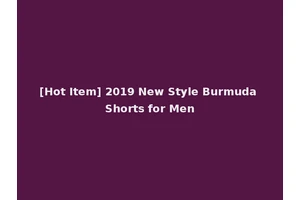 [Hot Item] 2019 New Style Burmuda Shorts for Men