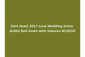 [Hot Item] 2017 Lace Wedding Dress Bridal Ball Gown with Sleeves W18550