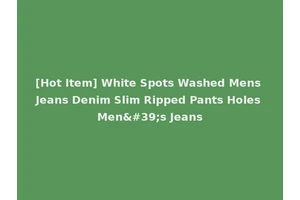 [Hot Item] White Spots Washed Mens Jeans Denim Slim Ripped Pants Holes Men's Jeans