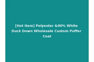 [Hot Item] Polyester &90% White Duck Down Wholesale Custom Puffer Coat