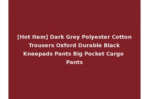 [Hot Item] Dark Grey Polyester Cotton Trousers Oxford Durable Black Kneepads Pants Big Pocket Cargo Pants