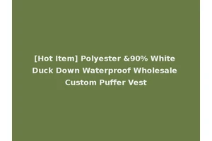 [Hot Item] Polyester &90% White Duck Down Waterproof Wholesale Custom Puffer Vest