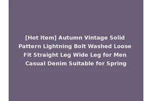 [Hot Item] Autumn Vintage Solid Pattern Lightning Bolt Washed Loose Fit Straight Leg Wide Leg for Men Casual Denim Suitable for Spring