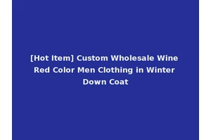 [Hot Item] Custom Wholesale Wine Red Color Men Clothing in Winter Down Coat