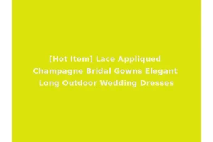 [Hot Item] Lace Appliqued Champagne Bridal Gowns Elegant Long Outdoor Wedding Dresses