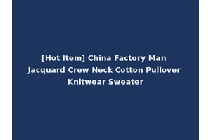 [Hot Item] China Factory Man Jacquard Crew Neck Cotton Pullover Knitwear Sweater