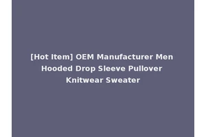[Hot Item] OEM Manufacturer Men Hooded Drop Sleeve Pullover Knitwear Sweater