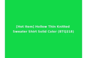 [Hot Item] Hollow Thin Knitted Sweater Shirt Solid Color (BTQ218)