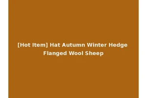 [Hot Item] Hat Autumn Winter Hedge Flanged Wool Sheep