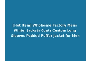 [Hot Item] Wholesale Factory Mens Winter Jackets Coats Custom Long Sleeves Padded Puffer Jacket for Men