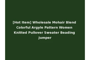 [Hot Item] Wholesale Mohair Blend Colorful Argyle Pattern Women Knitted Pullover Sweater Beading Jumper