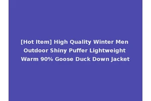 [Hot Item] High Quality Winter Men Outdoor Shiny Puffer Lightweight Warm 90% Goose Duck Down Jacket