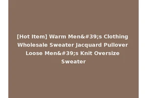 [Hot Item] Warm Men's Clothing Wholesale Sweater Jacquard Pullover Loose Men's Knit Oversize Sweater