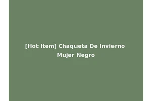 [Hot Item] Chaqueta De Invierno Mujer Negro