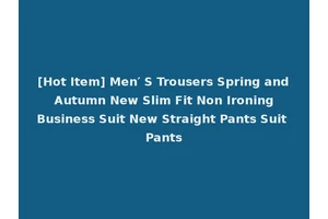 [Hot Item] Men′ S Trousers Spring and Autumn New Slim Fit Non Ironing Business Suit New Straight Pants Suit Pants