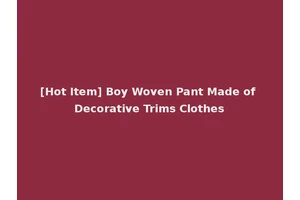 [Hot Item] Boy Woven Pant Made of Decorative Trims Clothes