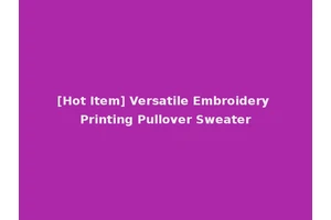 [Hot Item] Versatile Embroidery Printing Pullover Sweater