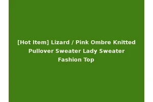 [Hot Item] Lizard / Pink Ombre Knitted Pullover Sweater Lady Sweater Fashion Top