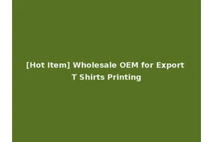 [Hot Item] Wholesale OEM for Export T Shirts Printing