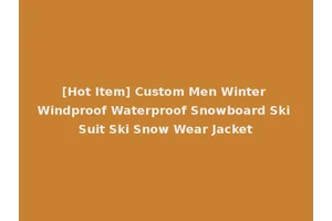 [Hot Item] Custom Men Winter Windproof Waterproof Snowboard Ski Suit Ski Snow Wear Jacket