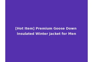 [Hot Item] Premium Goose Down Insulated Winter Jacket for Men